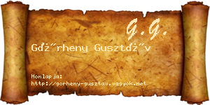 Görheny Gusztáv névjegykártya